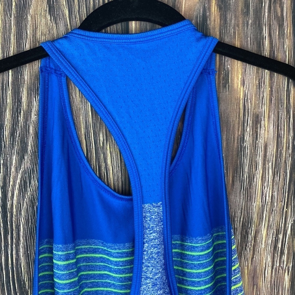 Woman’s Nike Blue & Yellow Dri-Fit Racer Back Running Tank- Size Medium - Picture 5 of 7